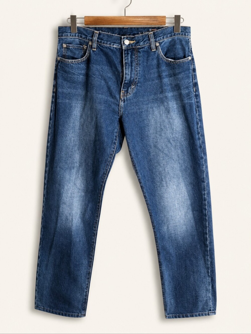 DH3 Men's Slim Tapered Jeans 38x30 Dark Wash Casual Everyday Denim